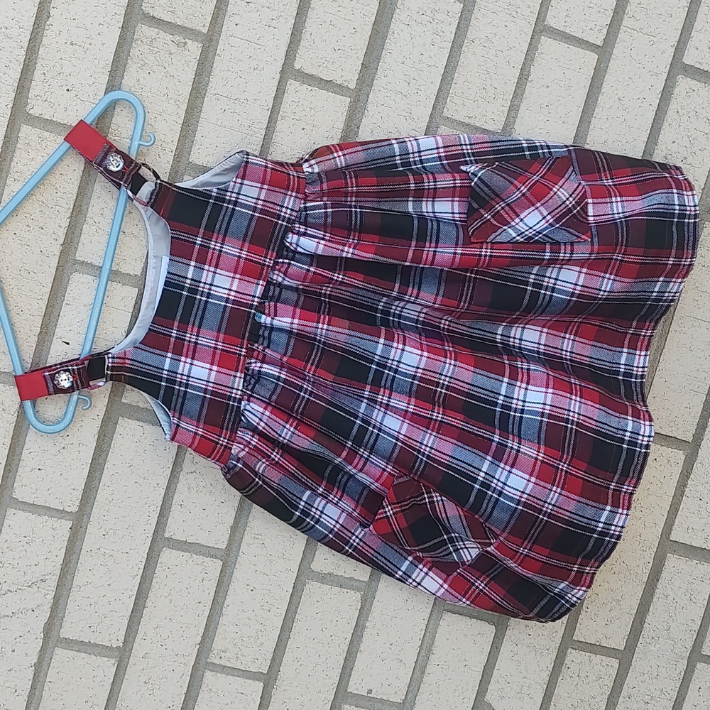 Bonnie Jean Red Paid Dress - Picture 2 of 9